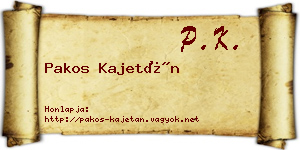 Pakos Kajetán névjegykártya